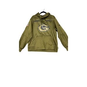 Green Bay Packers Hoodie Mens Large Green NFL Football Nike Salute To Service